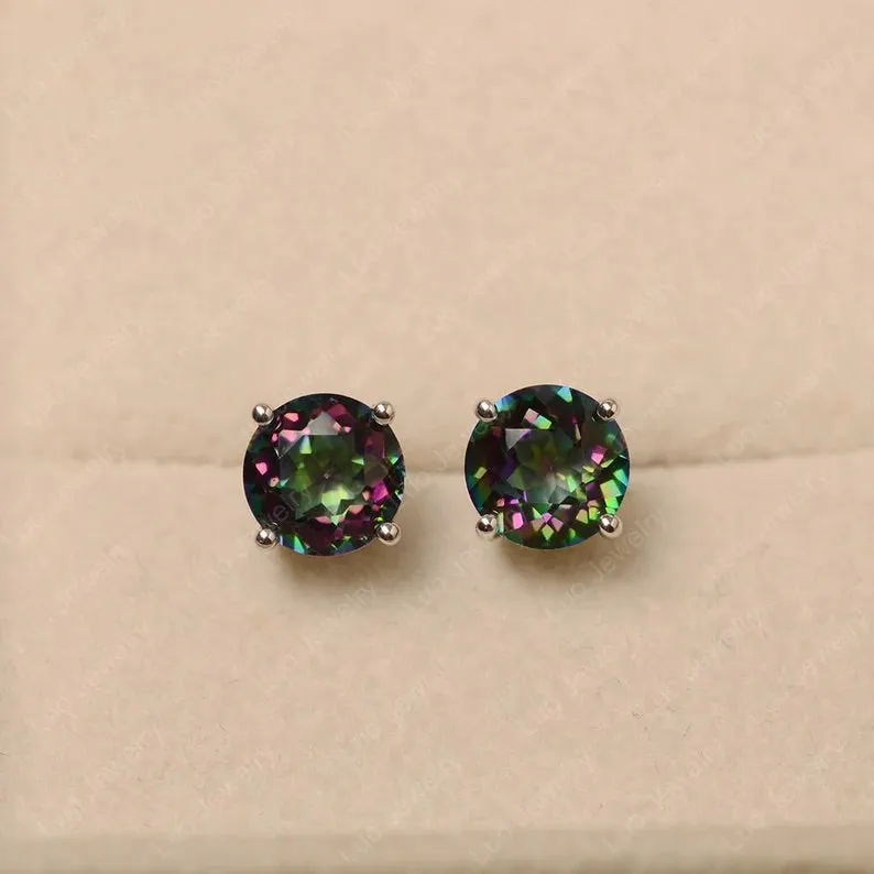925 Sterling Silver Mystic Quartz Studs Earrings by Donatello Gian