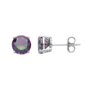 925 Sterling Silver Mystic Quartz Studs Earrings by Donatello Gian