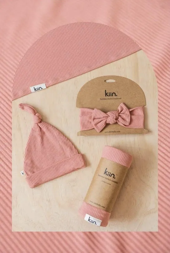 Bamboo Stretch Swaddle - Blush (plus accessories)