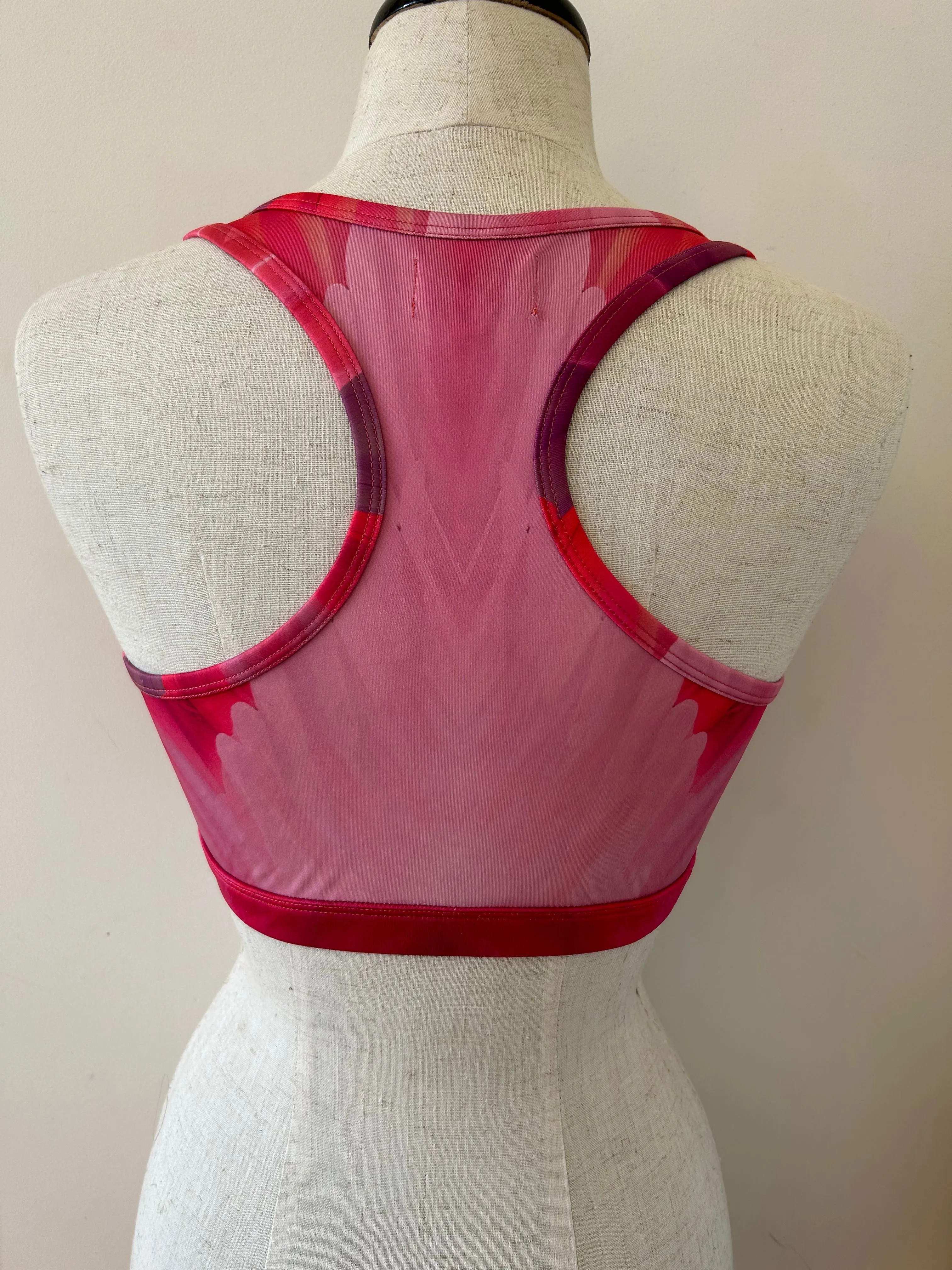 Cropped racer back top pink flamingo