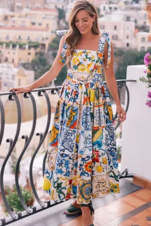 D&G PRINT RUFFLE DRESS