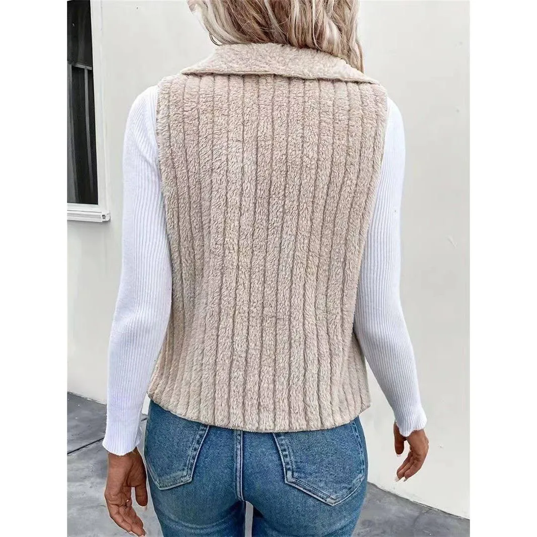 FASHION CASUAL SIMPLE SOLID COLOR SLEEVELESS VEST: WHITE / (M) 1