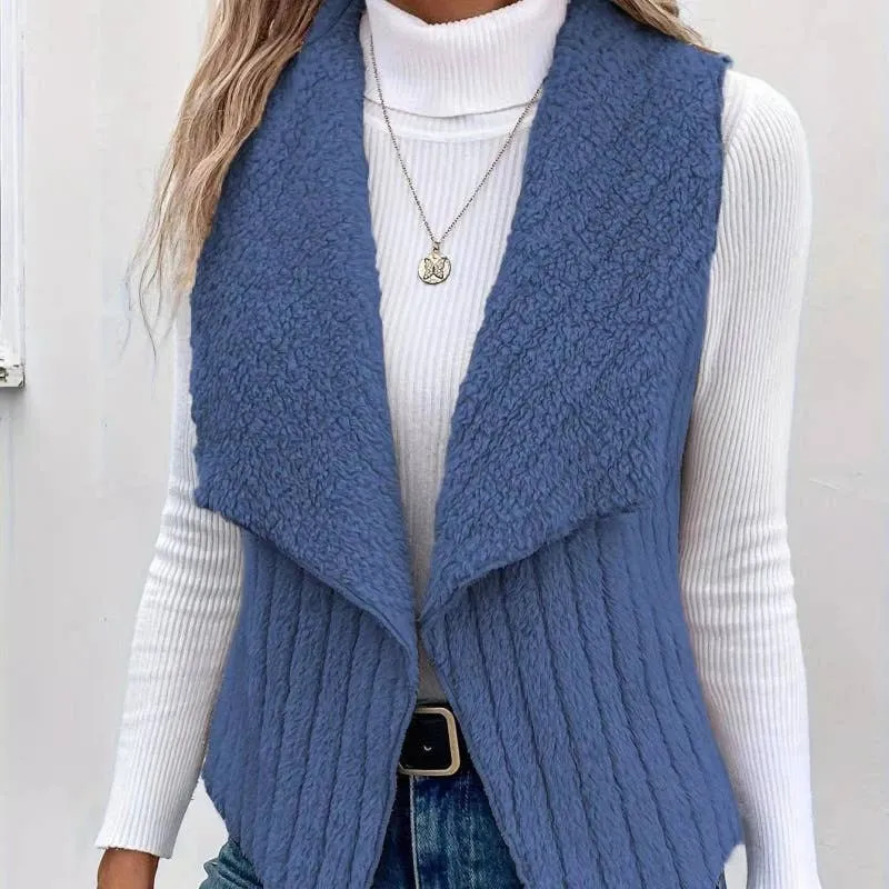 FASHION CASUAL SIMPLE SOLID COLOR SLEEVELESS VEST: WHITE / (S) 1