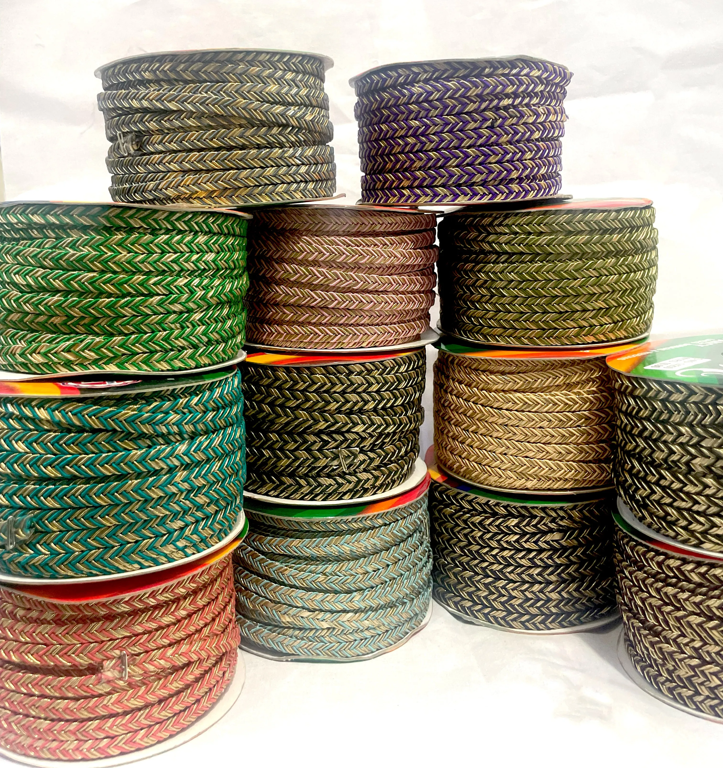 Golden Braid Border, Black And Golden,  Laces for Dress, Home Décor, Shoe, Bags, Hats, DIY, Handmade, 0.2 inch Broad