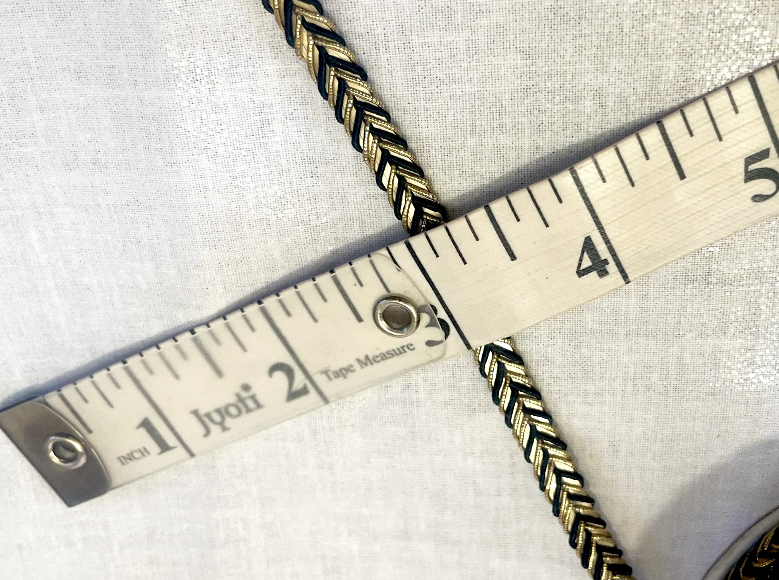 Golden Braid Border, Black And Golden,  Laces for Dress, Home Décor, Shoe, Bags, Hats, DIY, Handmade, 0.2 inch Broad