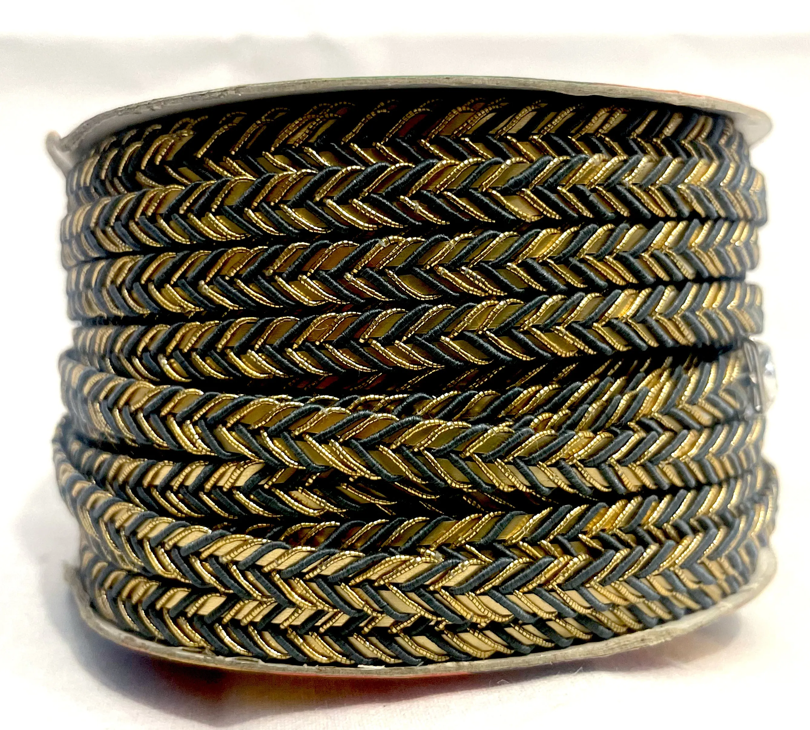 Golden Braid Border, Black And Golden,  Laces for Dress, Home Décor, Shoe, Bags, Hats, DIY, Handmade, 0.2 inch Broad