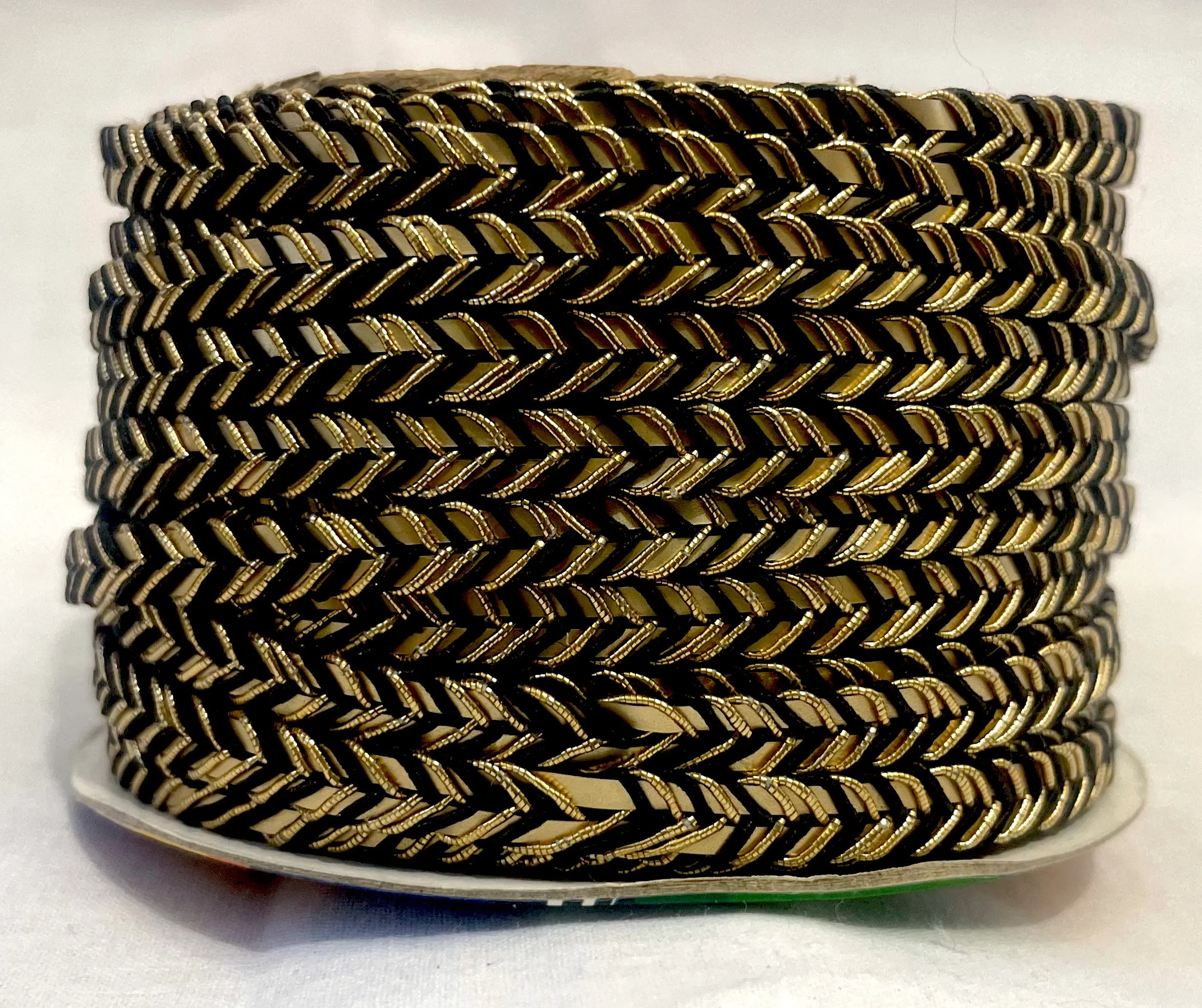 Golden Braid Border, Black And Golden,  Laces for Dress, Home Décor, Shoe, Bags, Hats, DIY, Handmade, 0.2 inch Broad
