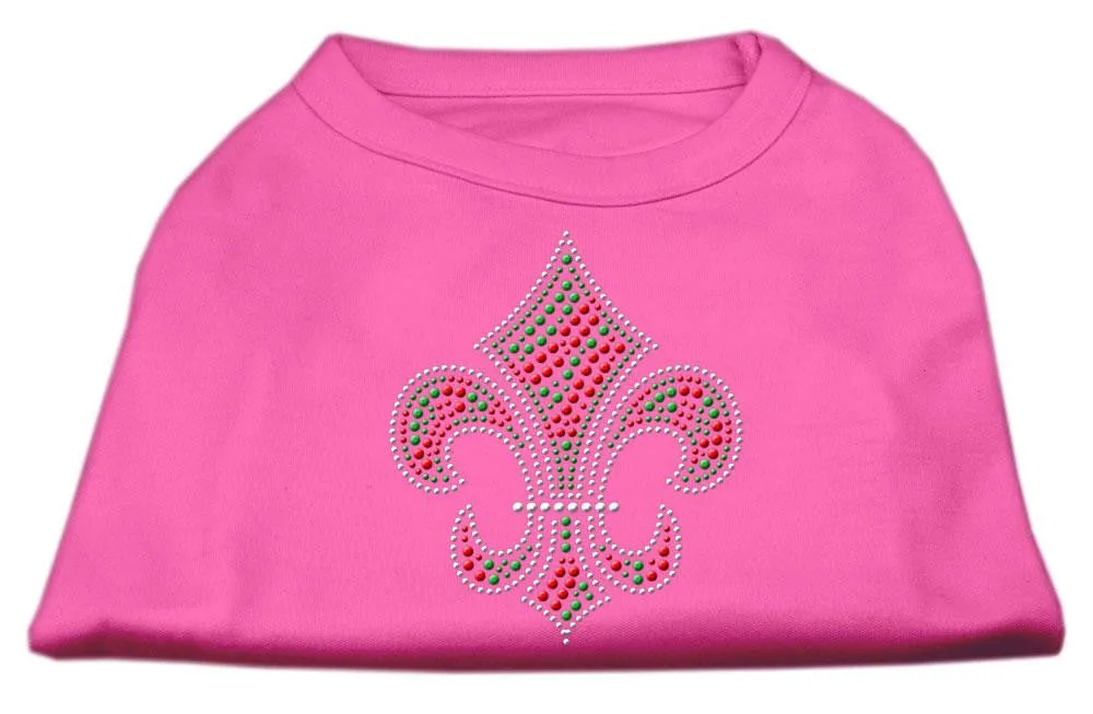 Holiday Fleur de lis Rhinestone Shirts Bright Pink XL (16)