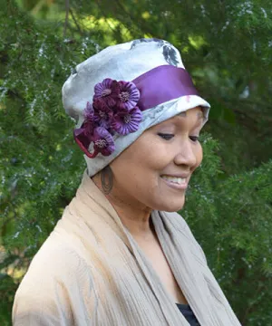 Lola Cloche Hat Style -  Linen in Multi-Floral (One Large Left!)