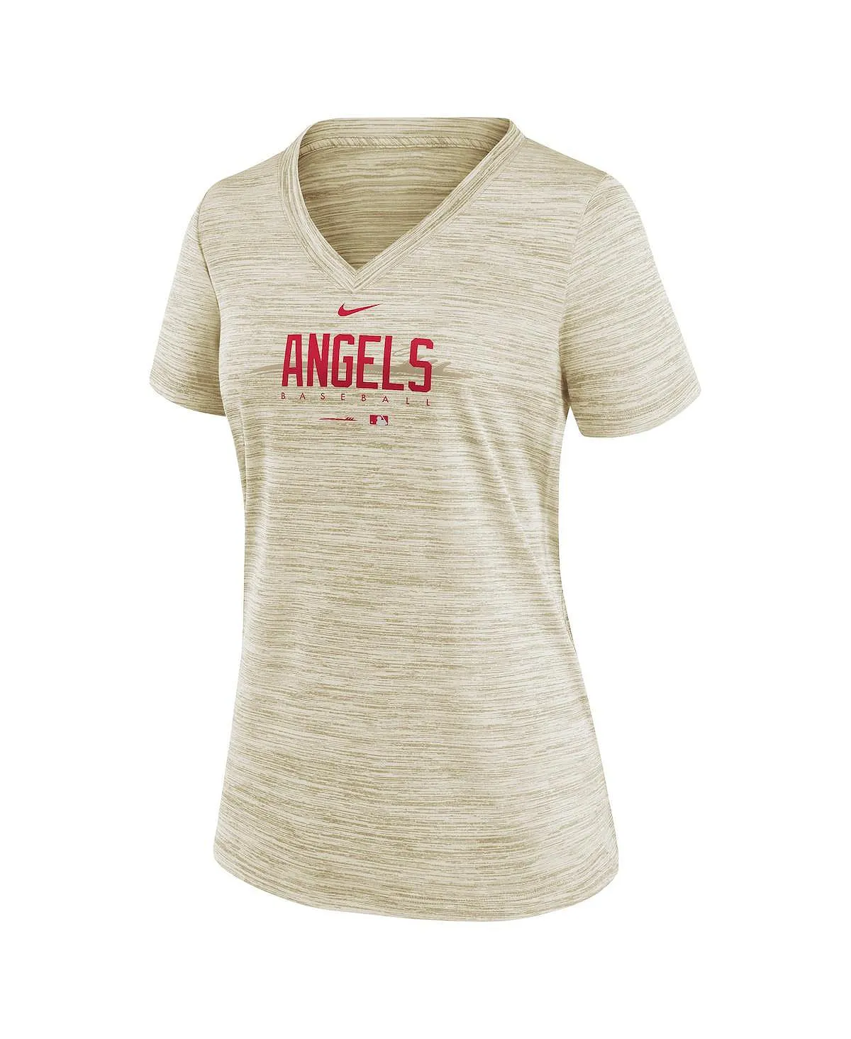 Los Angeles Angels City Connect Velocity Practice Performance Nike Women's Cream V-Neck T-Shirt