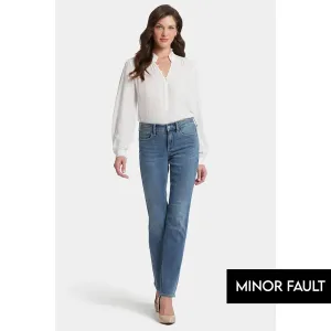 (Minor Fault) Mid Rise Blue Straight Jeans