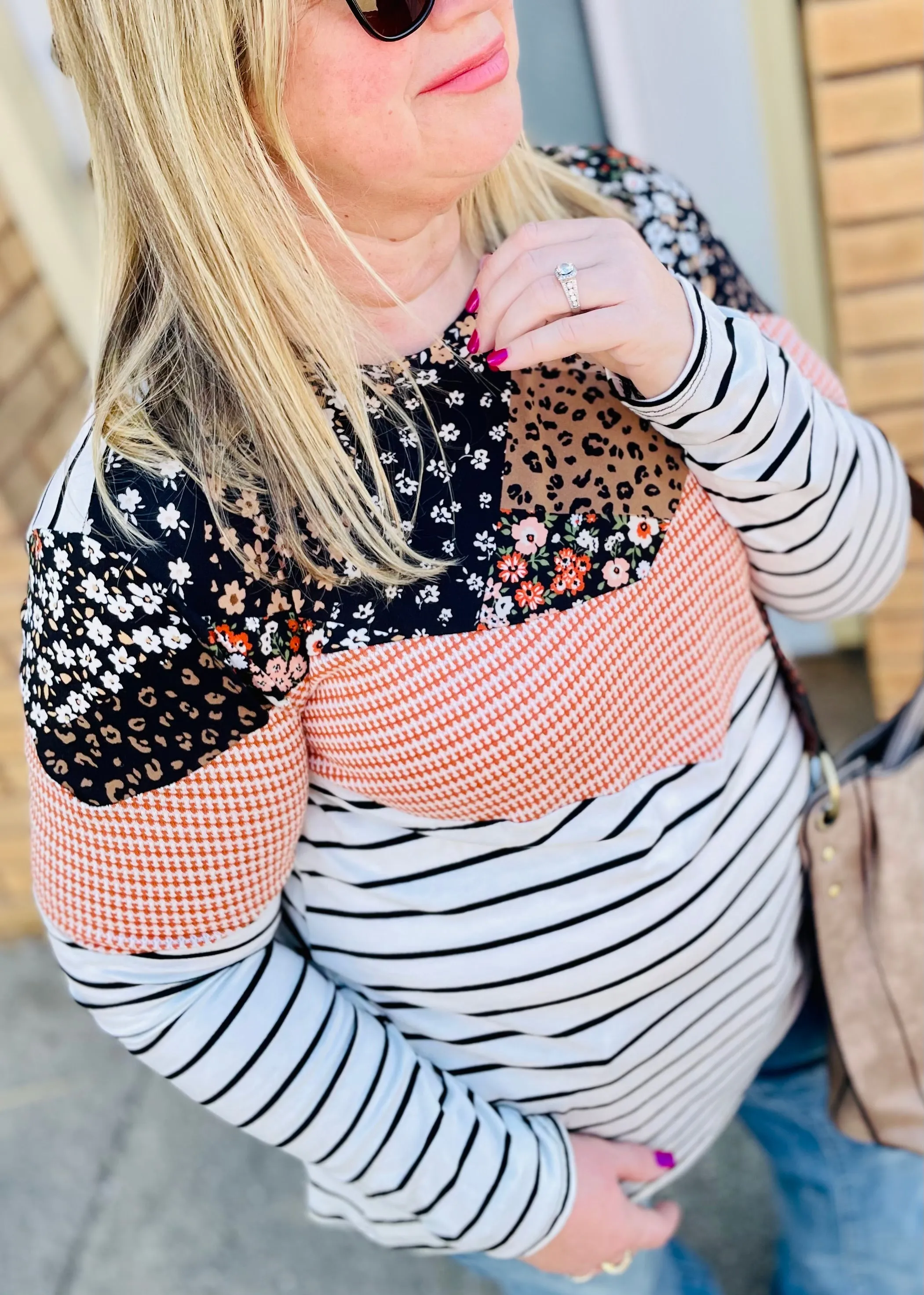 Olive Chevron Top