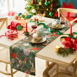 Riva Home - Deck The Halls Table Runner Green