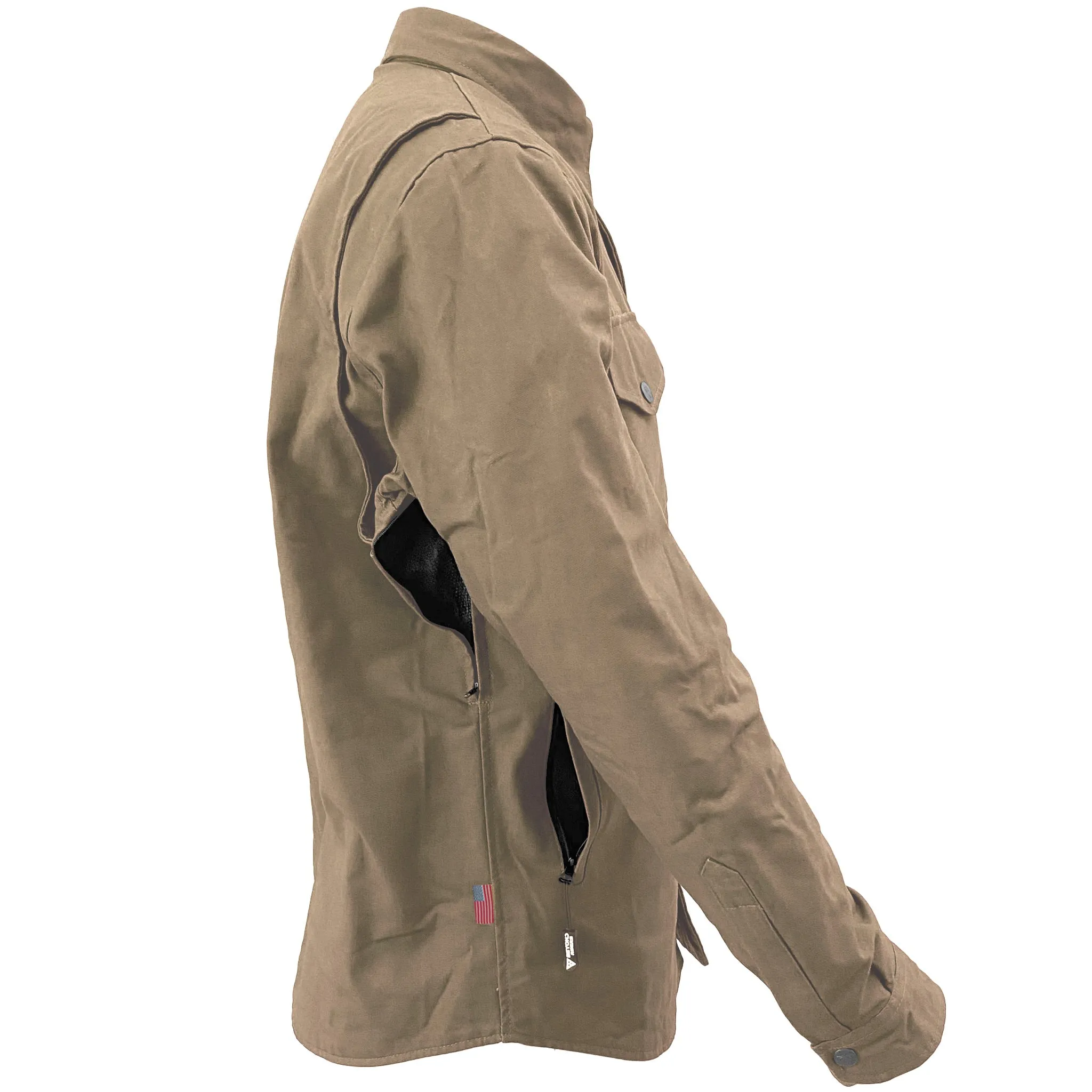 SALE Protective Canvas Jacket for Men - Camel with Pads