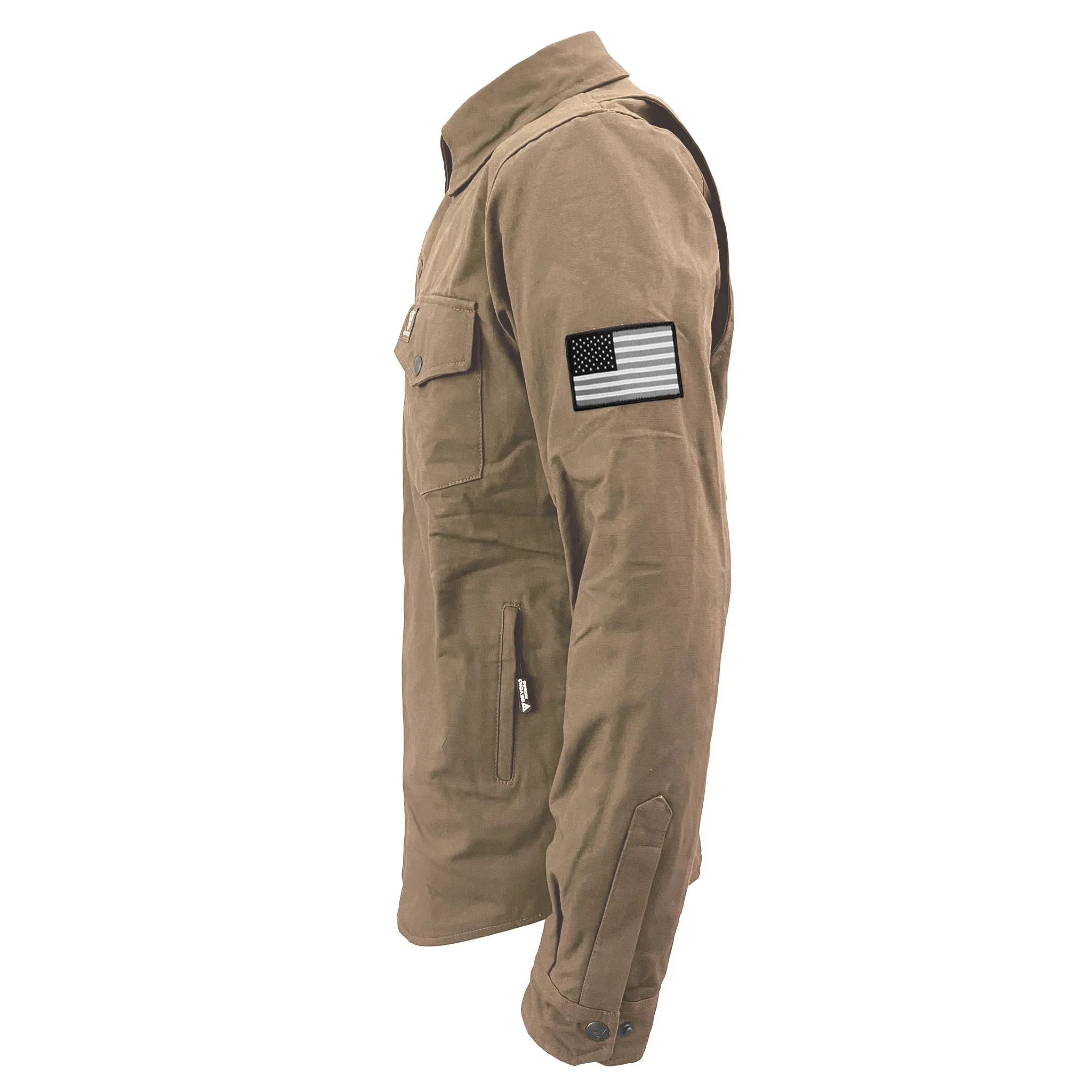 SALE Protective Canvas Jacket for Men - Camel with Pads