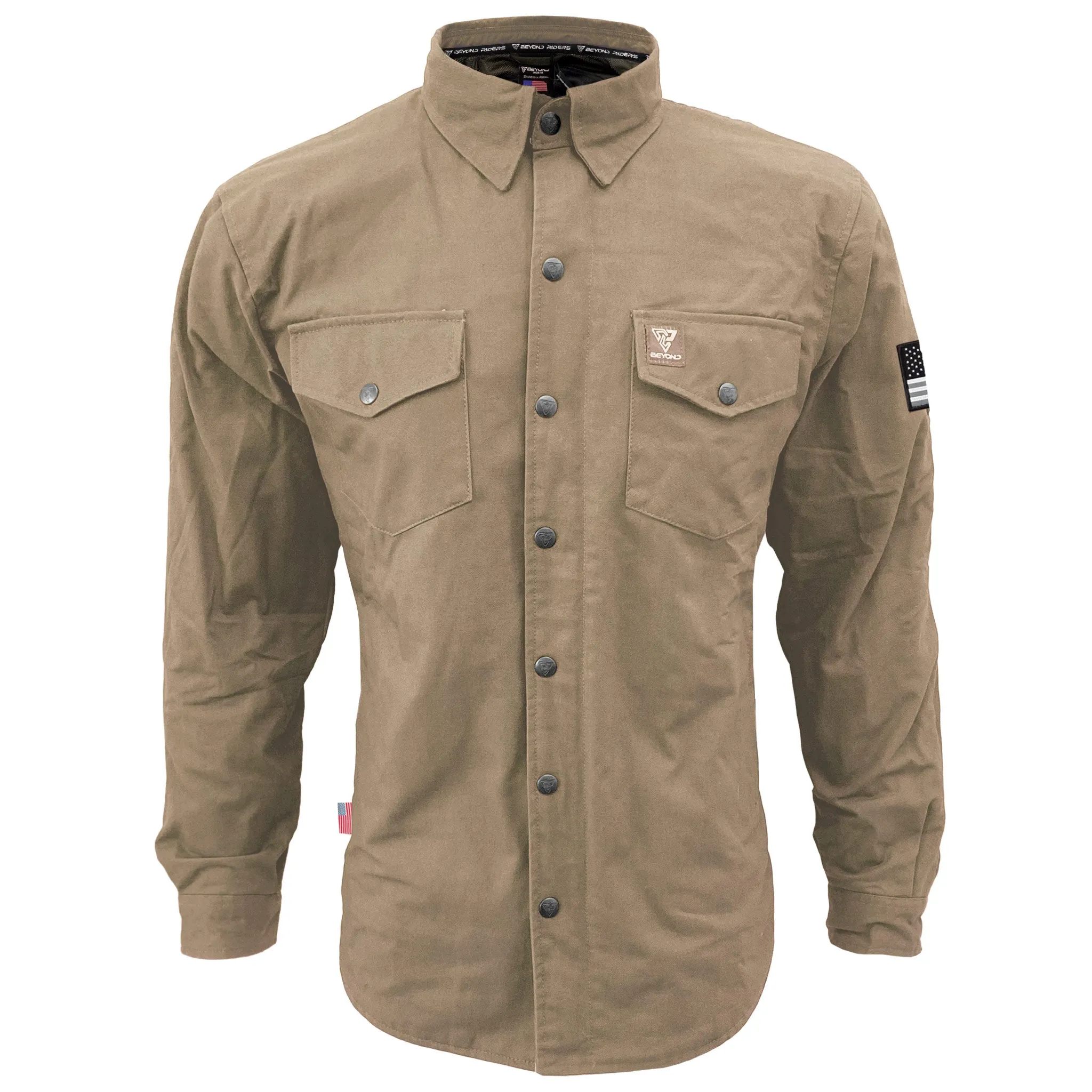 SALE Protective Canvas Jacket for Men - Camel with Pads