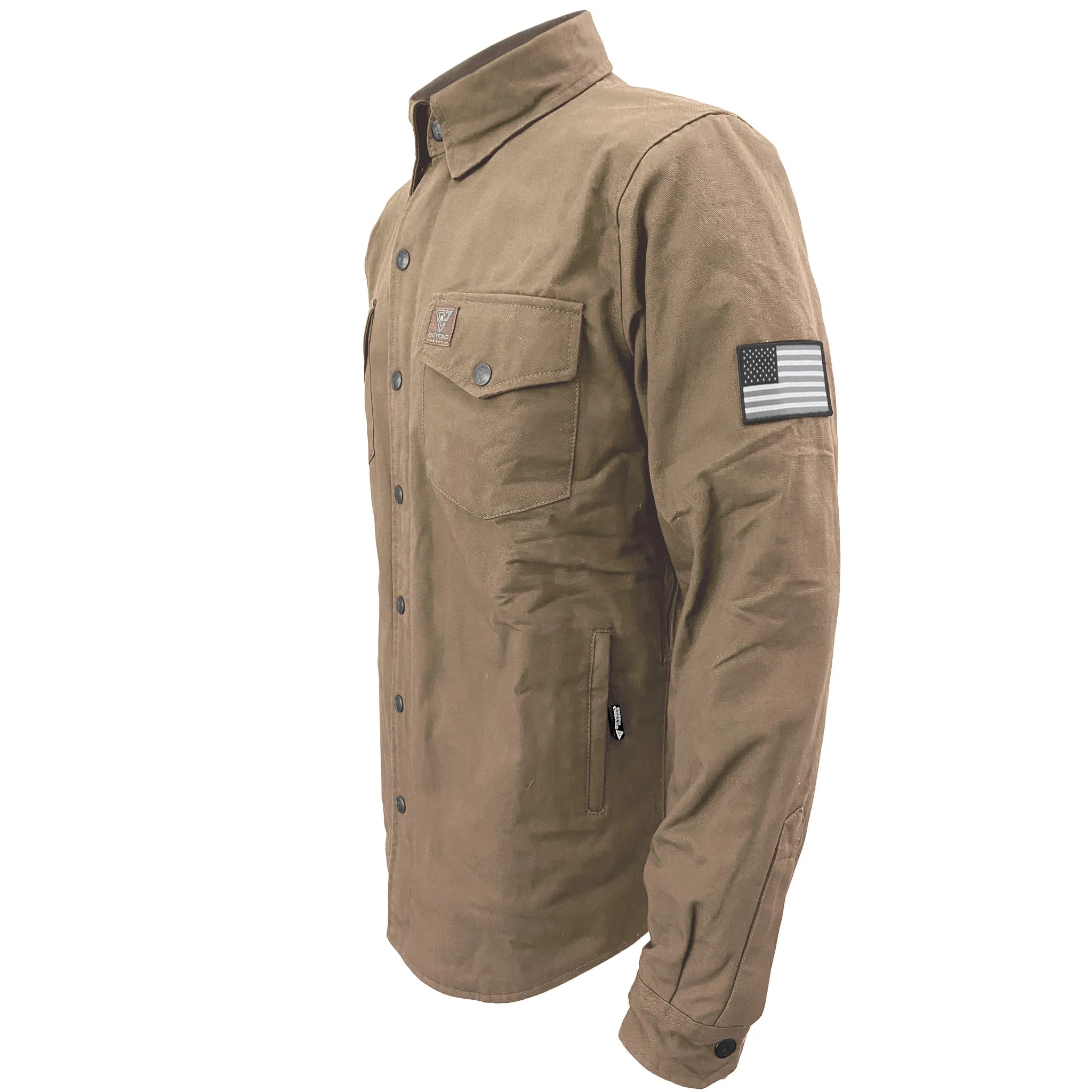 SALE Protective Canvas Jacket for Men - Camel with Pads