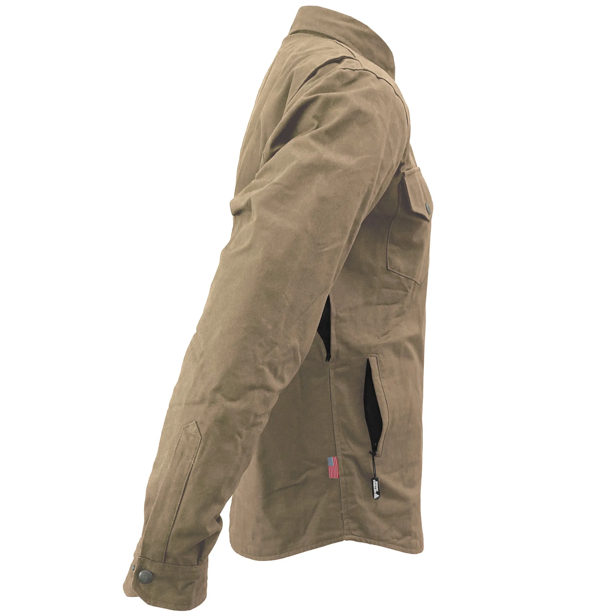 SALE Protective Canvas Jacket for Men - Camel with Pads
