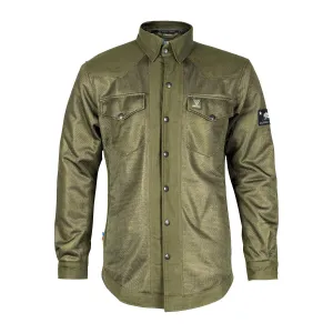 SALE Protective Summer Mesh Shirt - Army Green Solid with Pads