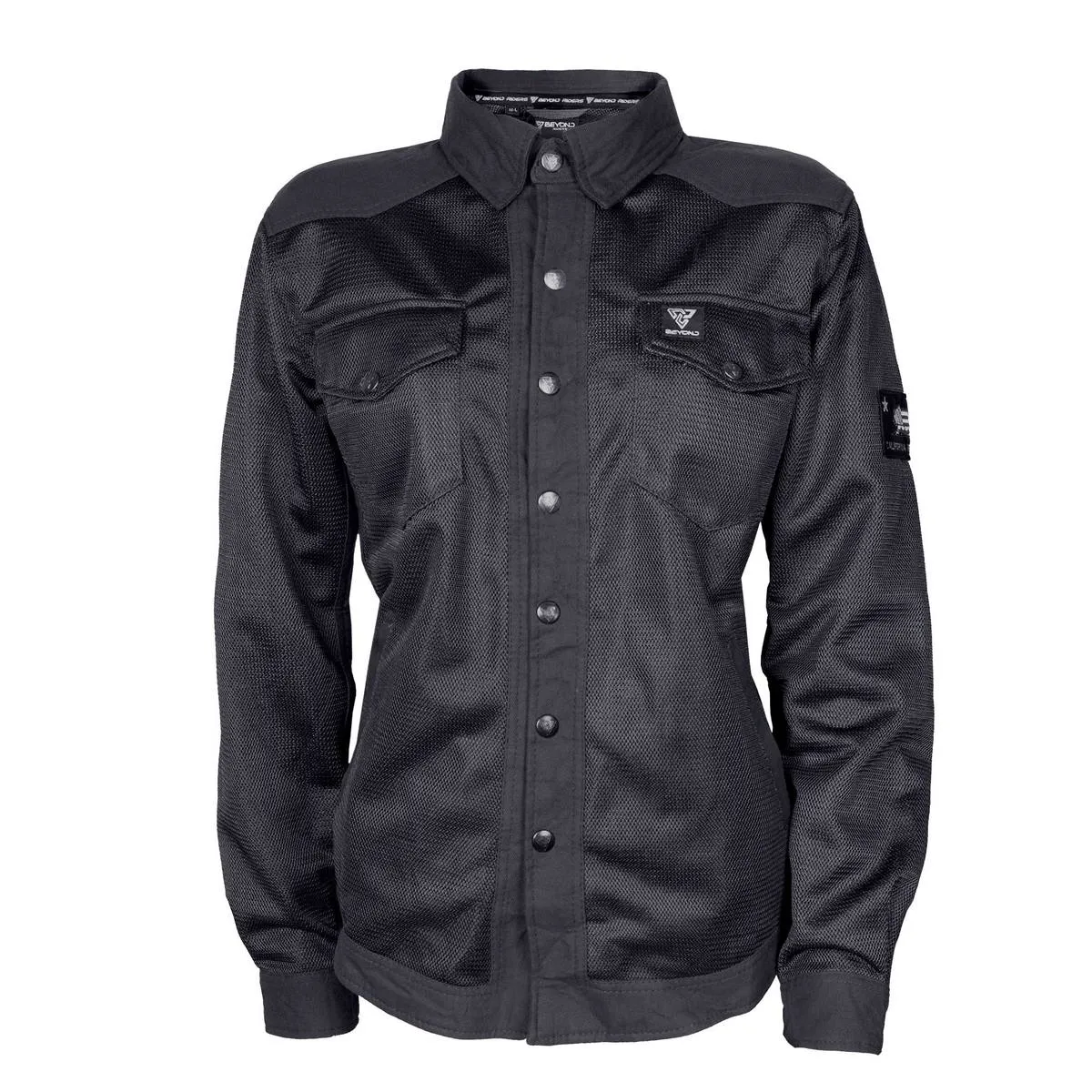 SALE Protective Summer Mesh Shirt for Women - Black Solid with Pads