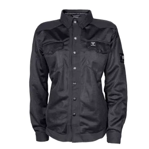 SALE Protective Summer Mesh Shirt for Women - Black Solid with Pads