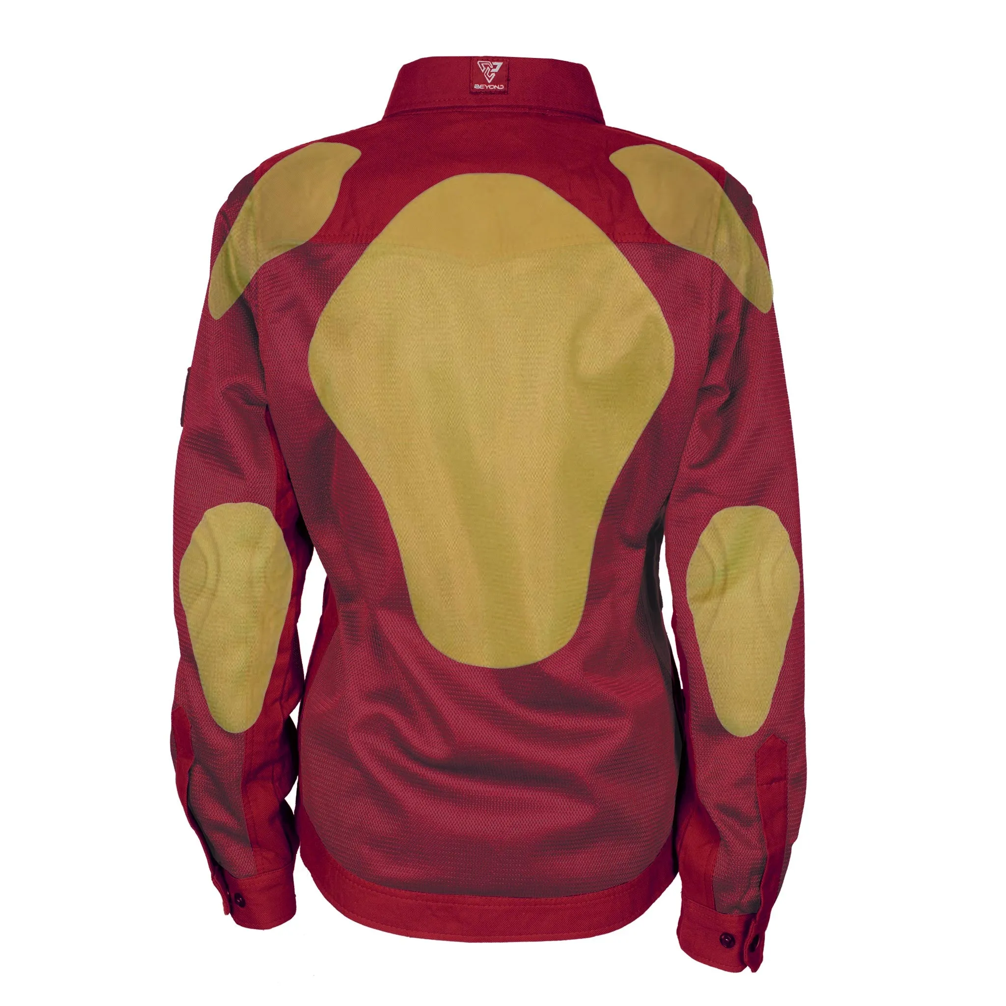 SALE Protective Summer Mesh Shirt for Women - Red Maroon Solid with Pads