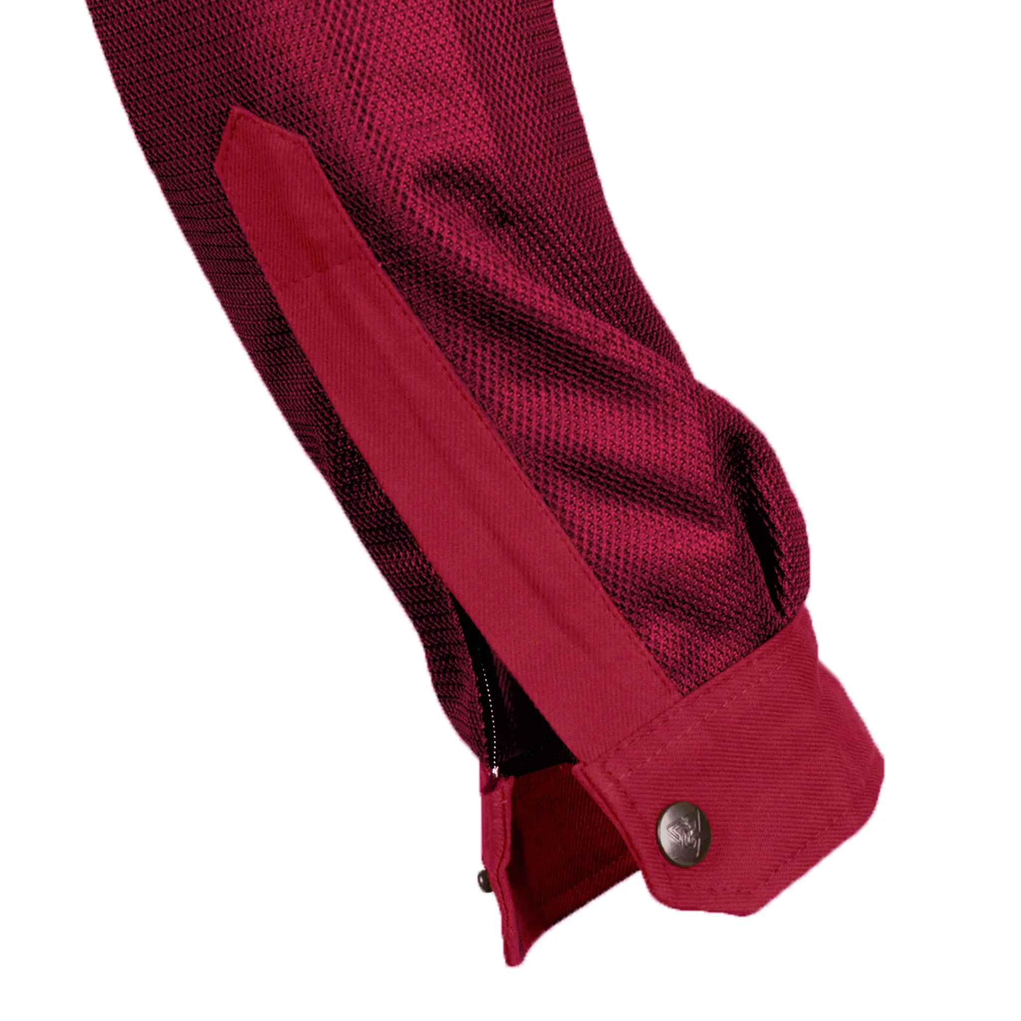 SALE Protective Summer Mesh Shirt for Women - Red Maroon Solid with Pads