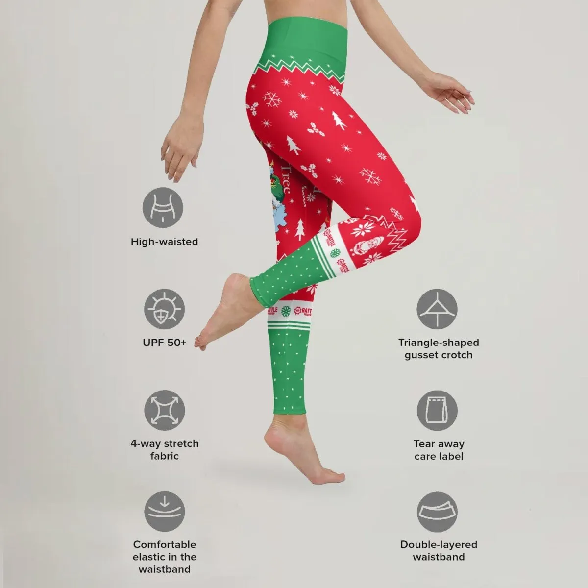 Santa Rolling Around Christmas Leggings
