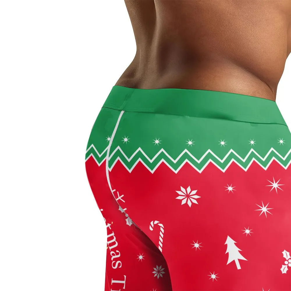 Santa Rolling Around Christmas Men's Compression Leggings