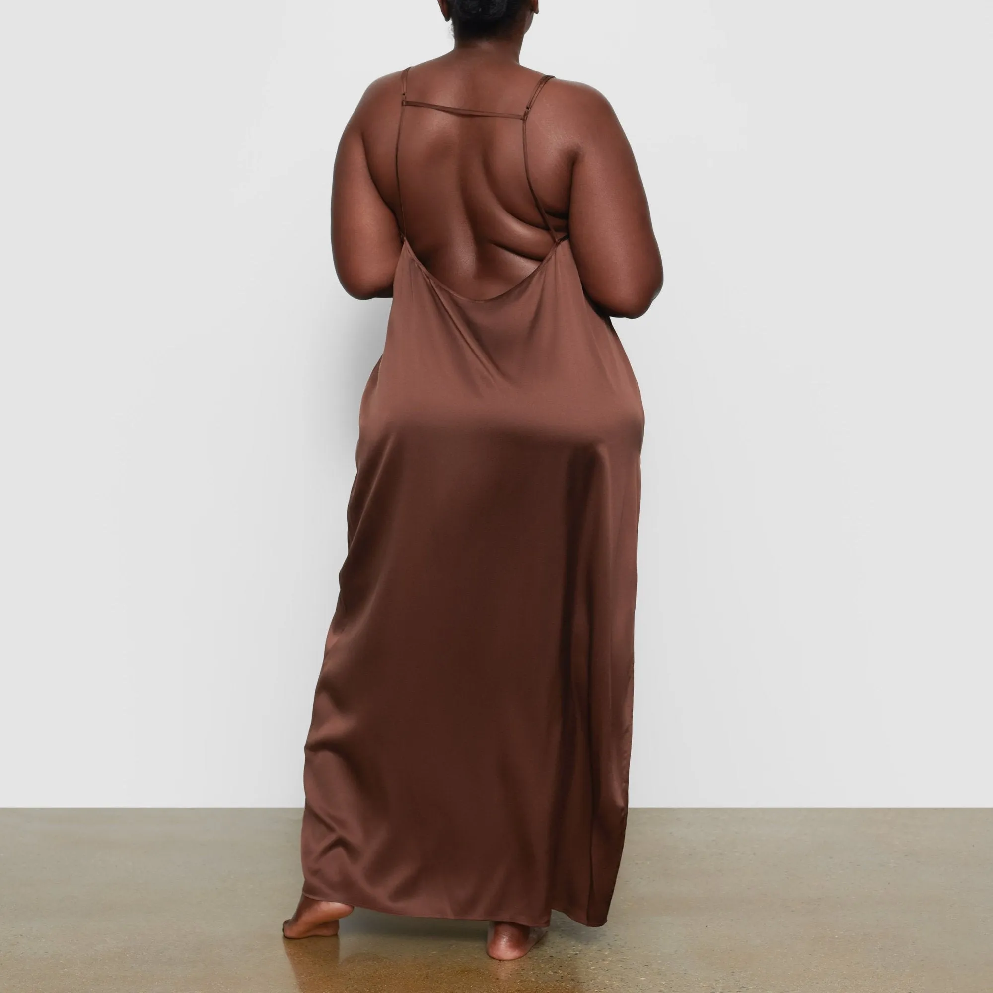 SILK LONG SLEEP SLIP | COCOA
