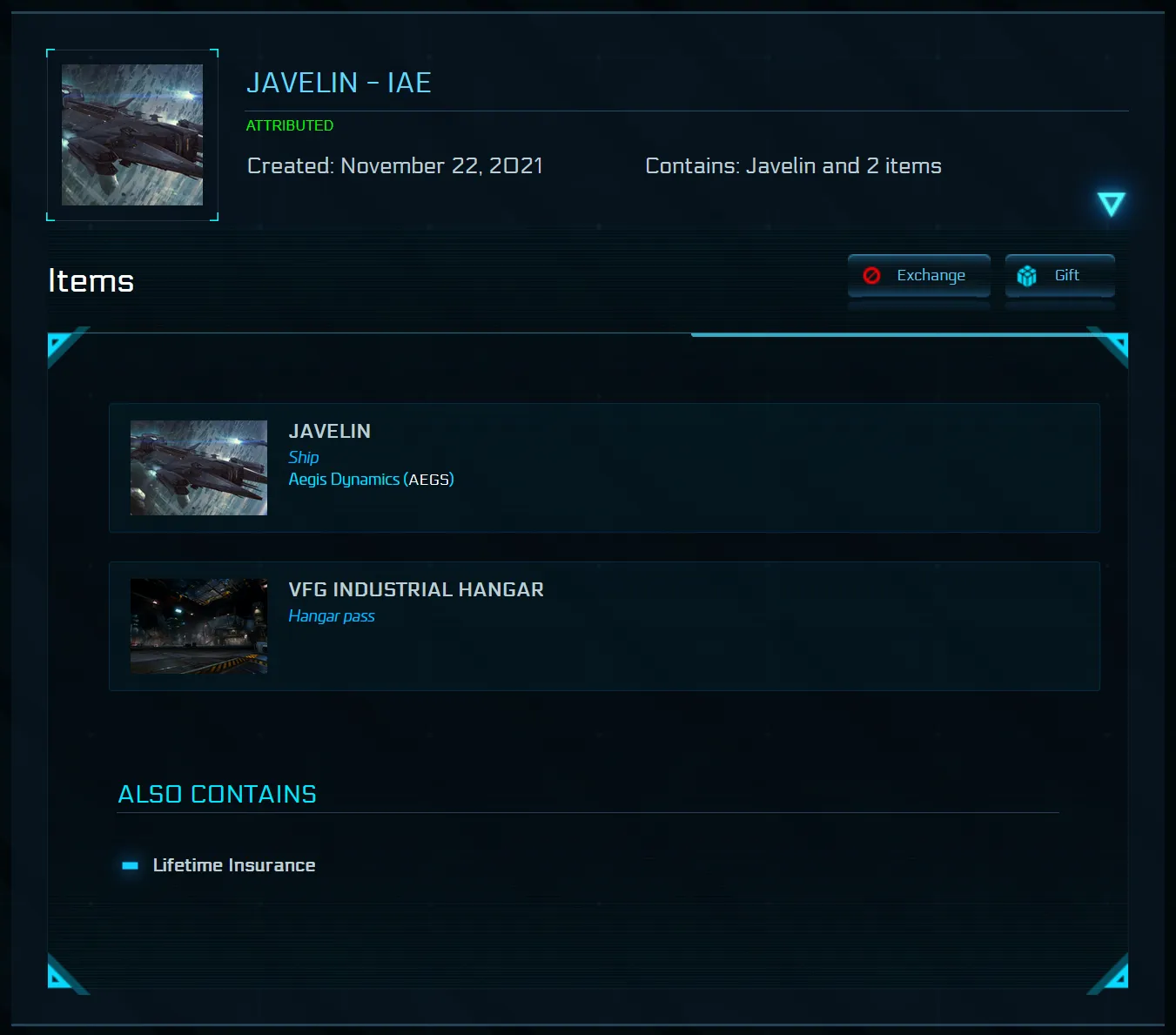 Wing Commander Capital Fleet Account (Idris / Javelin / F8C)